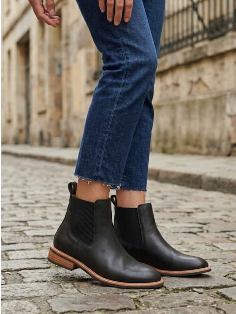 Nisolo Black Leather Chukka Carmen Chelsea Boot 2.0